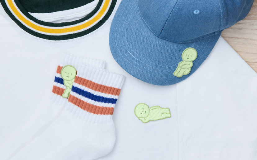 SMISKI Embroidery Sticker Hugging Knees / Lounging / Peeking