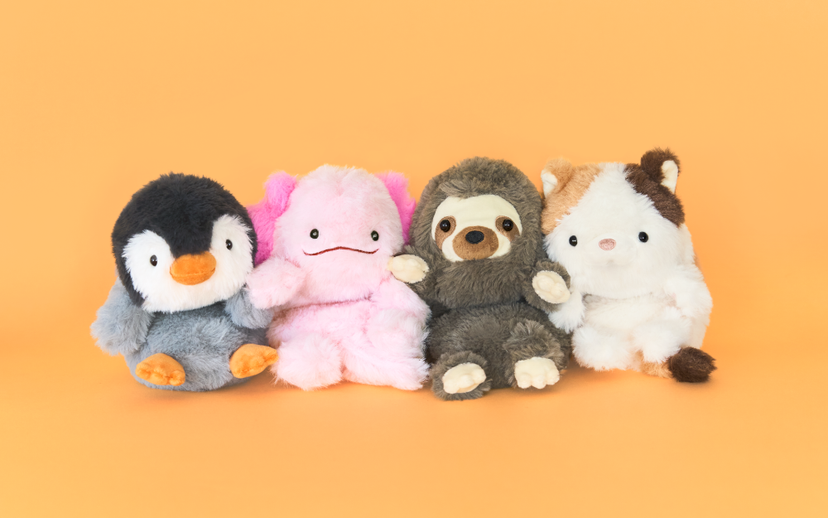 【3月中旬より順次発送予定】 ふんばるず リストクッション ナマケモノ / ミケネコ / ウーパールーパー / ペンギン